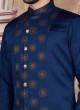 Art Silk Printed Nehru Jacket Set